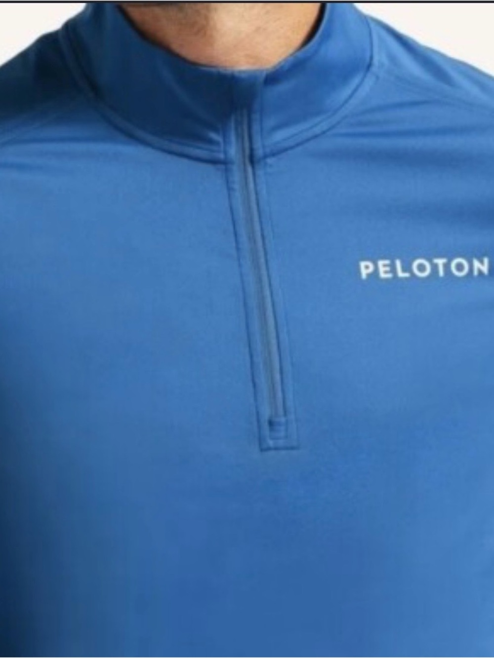 Peloton Men’s Warm Up Blue 1/4-Zip Performance Top NWOT
